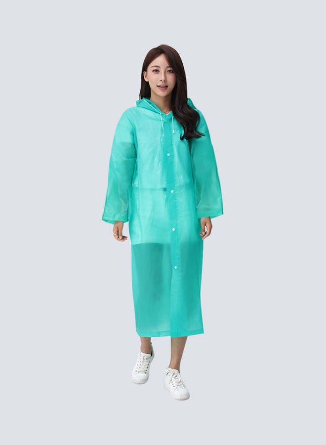 Wide Sleeves Long Rainwear Green - Image 2