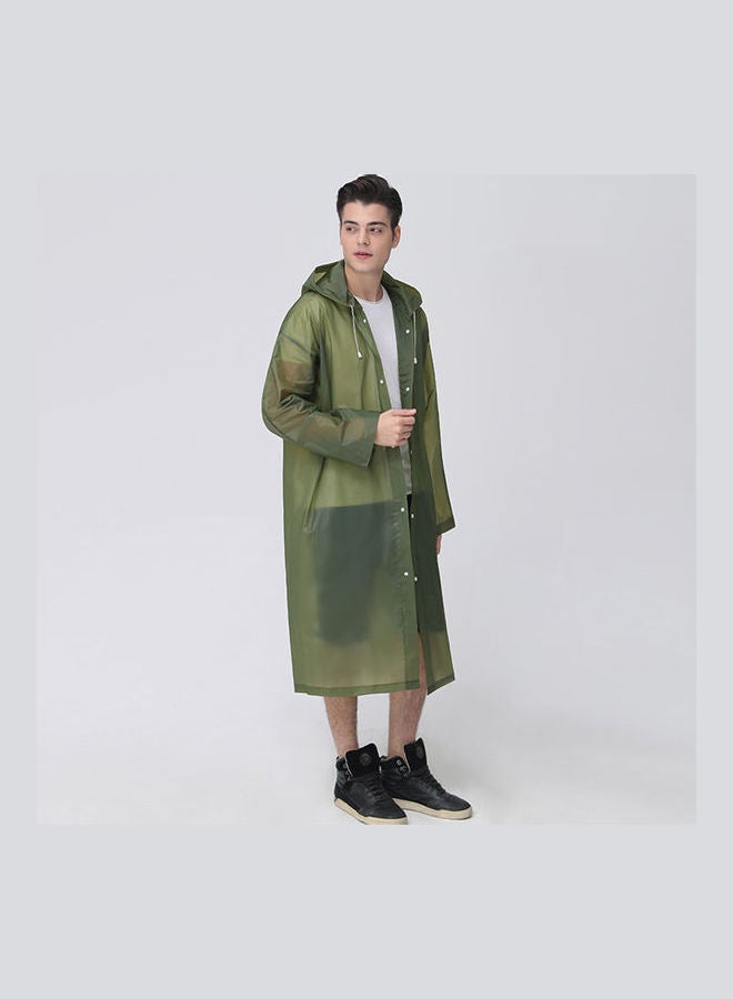 Wide Sleeves Long Rainwear Army Green  - Image 1