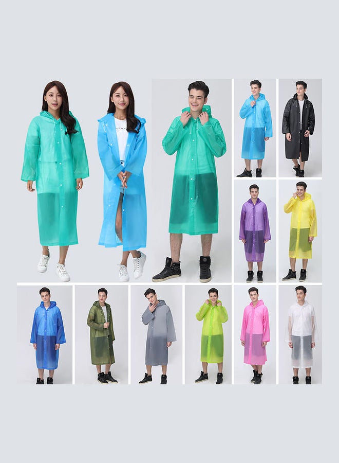 Wide Sleeves Long Rainwear Army Green  - Image 2