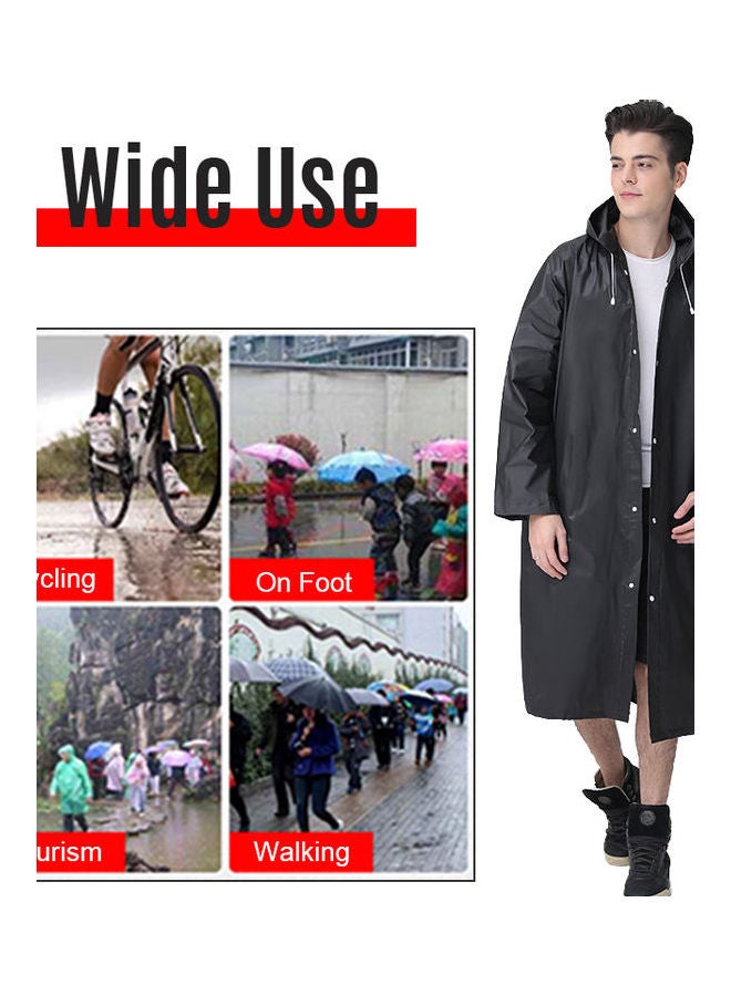 Wide Sleeves Long Rainwear Army Green  - Image 3