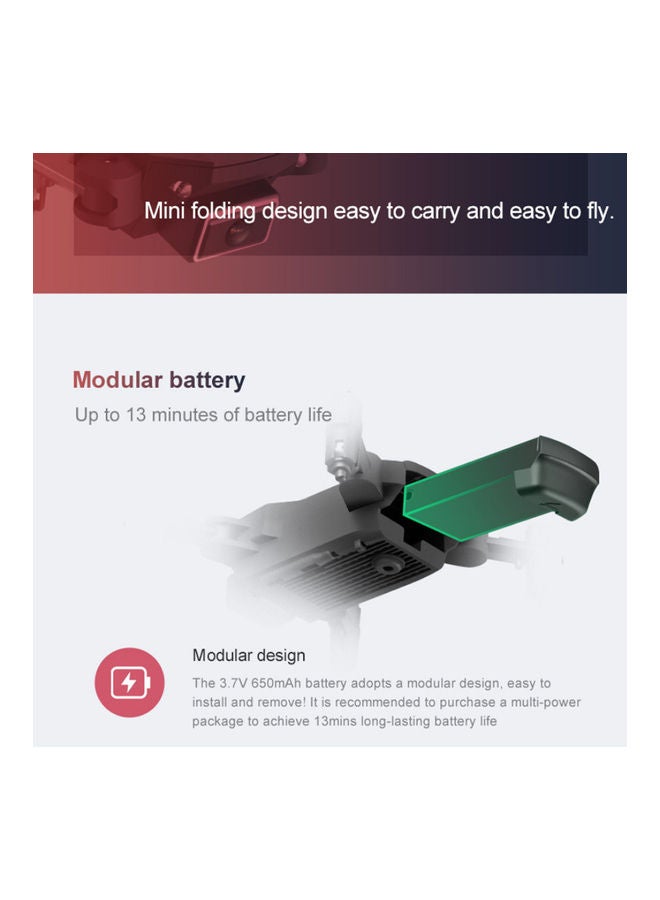 Generic - S66 RC Drone with Camera 4K Drone Dual Camera Optical Flow Positioning  WiFi FPV Drone Headless Mode Altitude Hold Gesture Photo Video Track Flight 3D Filp RC Qudcopter with 3 Batteries 22*6*15cm - Image 1