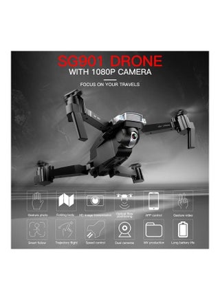 SG901 Drone with Camera 1080P Drone Optical Flow Positioning MV Interface Follow Me Gesture Photos Video RC Quadcopter 3 Batteries 25.5*12*21.3cm - v1606153712/N42575186A_1