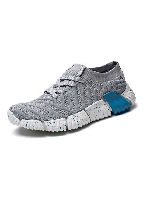 Flying Woven Breathable Running Trainer Sport Shoes Grey
