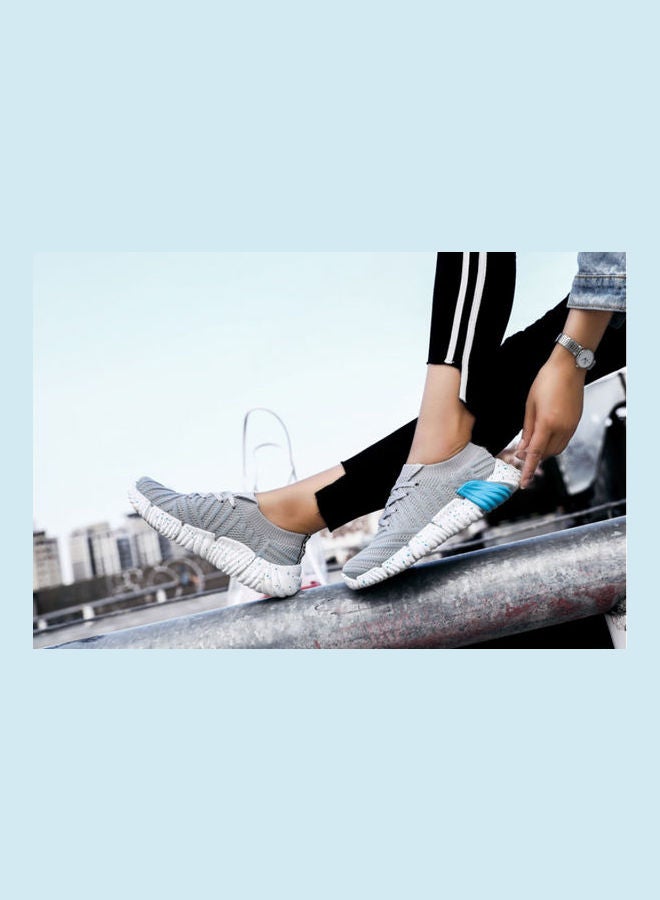 Beauenty - Flying Woven Breathable Running Trainer Sport Shoes Grey - Image 1