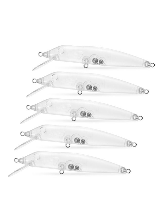 Generic 5pcs Transparent Fishing Lures Blank Hard Body Floating Bait Fishing Bass Lures Minnow Fishing Lures  4.9in 0.5oz / pc CC08 13*3*6cm - Image 1
