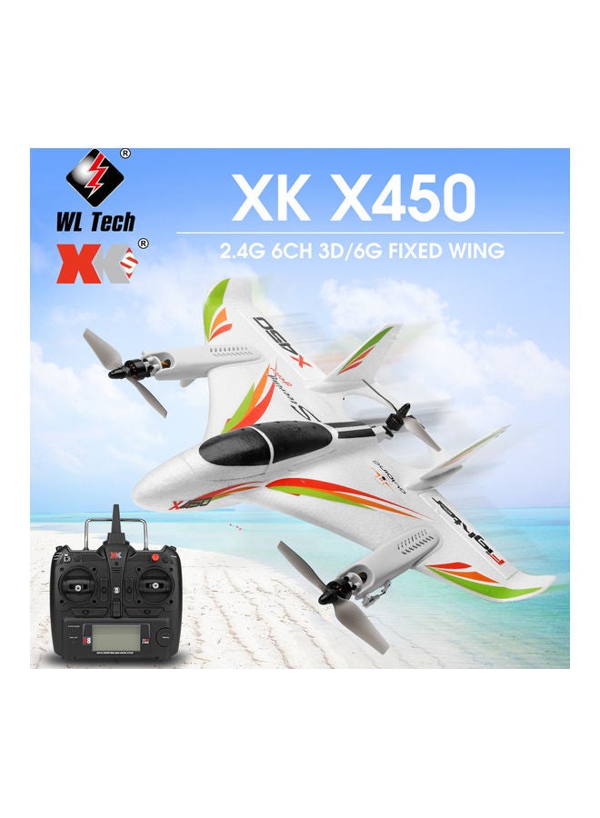 طائرة شراعية WLtoys XK X450 مزودة بجهاز تحكم عن بعد بأجنحة ثابتة وبـ3 نماذج بتردد 2.4 جيجاهرتز و6 قنوات و3D و6G بإقلاع عمودي عن طريق جهاز التحكم عن بعد. 48.5*13*48.5سم - v1606157645/N42575397A_1