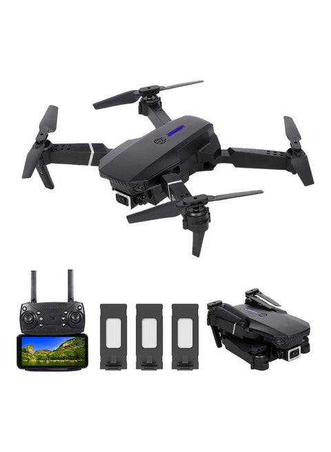 LS-E525 RC Drone with Camera 4K Camera WiFi FPV Drone Headless Mode Altitude Hold Gesture Photo Video Track Flight 3D Filp RC Qudcopter with 3 Batteries Black