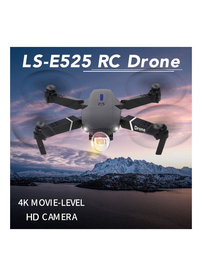 Generic - LS-E525 RC Drone with Camera 4K Camera WiFi FPV Drone Headless Mode Altitude Hold Gesture Photo Video Track Flight 3D Filp RC Qudcopter with 3 Batteries Black - Image 1