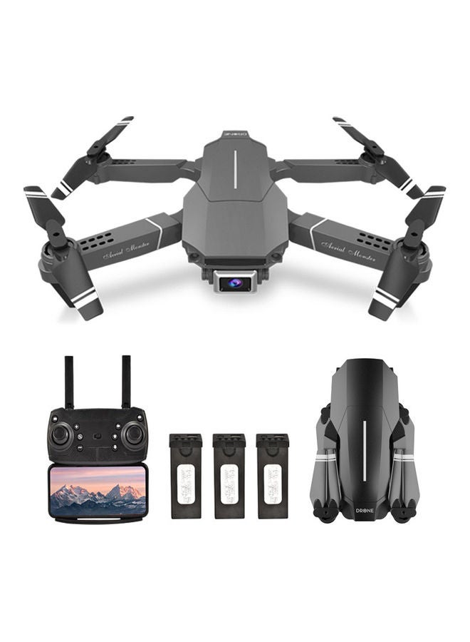 E98 RC Drone with Camera 4K Drone RC Quadcopter WiFi FPV Drone Headless Mode Altitude Hold Gesture Photo Track Flight 3D Filp Folding Drone 3 Battery Black 21.5*7.5*17cm