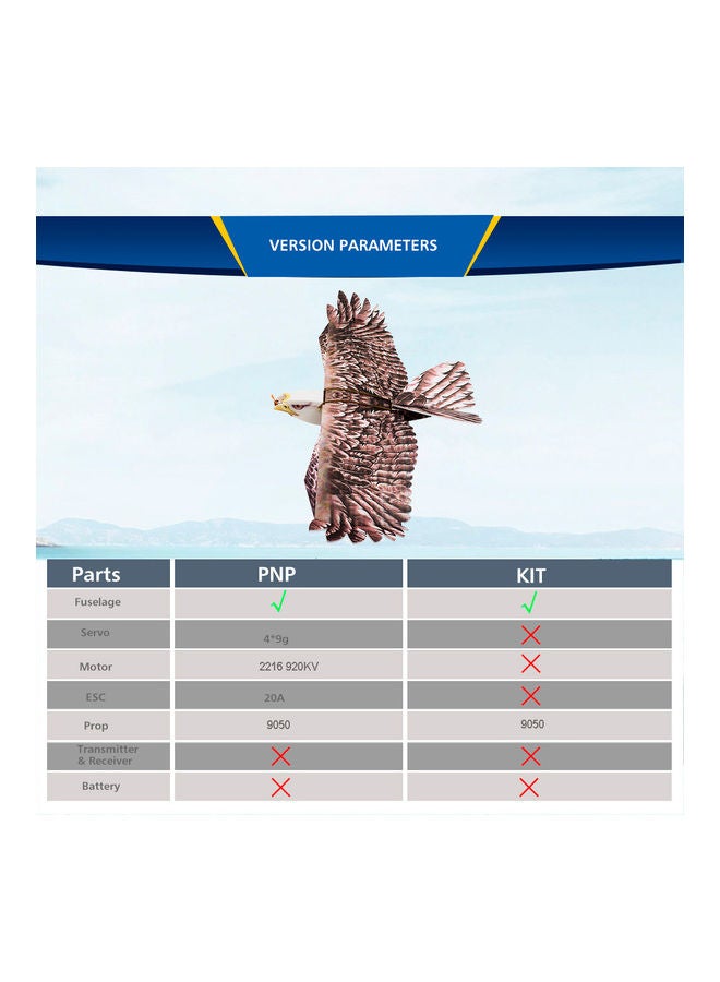 E1901 EPP RC Airplane Eagle Plane 1430mm Electric Powered Aircarft Unassembled KIT Version DIY Flying Model 61*9*27.5cm