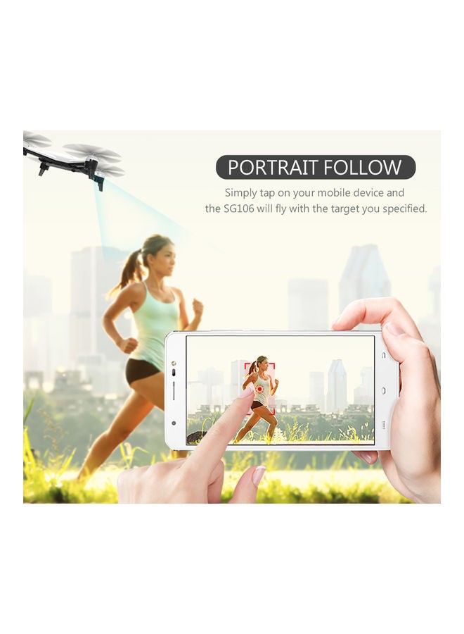 Generic - SG106 Optical Flow Drone with Dual Camera 4K Wide Angle Wifi FPV Altitude Hold Gesture Photography Quadcopter with 2 Battery Black - Image 1