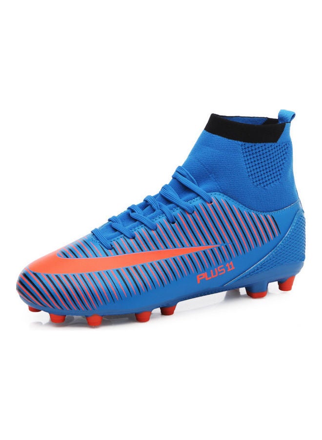 Beauenty High Top Football Trainers Blue/Orange - Image 1