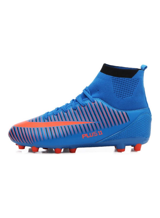 Beauenty High Top Football Trainers Blue/Orange - Image 2