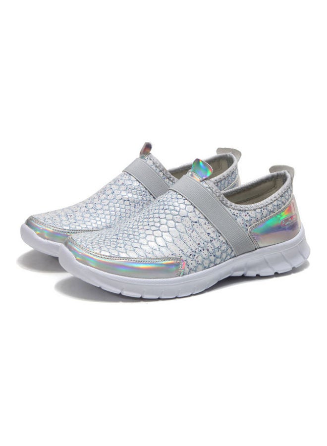 Beauenty - Snake Skin Pattern Board Slip-Ons Grey - Image 1