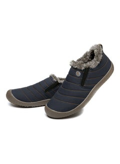 Beauenty Waterproof Plush Slip-On Snow Boots Blue/Brown  - Image 2