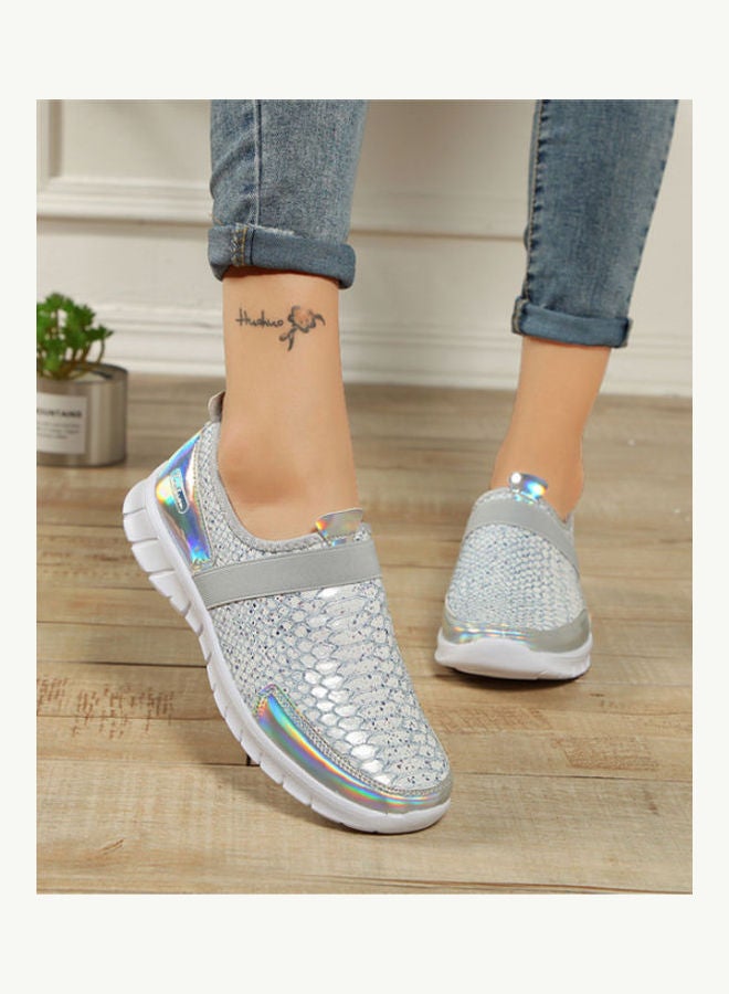 Beauenty - Snake Skin Pattern Board Slip-Ons Grey - Image 1