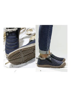 Beauenty Waterproof Plush Slip-On Snow Boots Blue/Brown  - Image 5