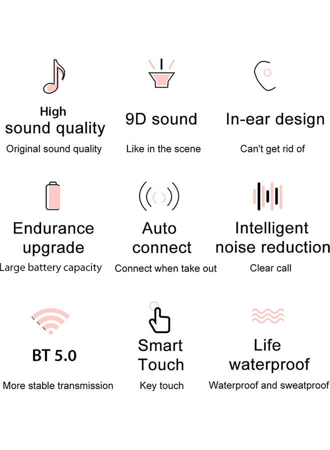True Wireless Bluetooth Earbuds With Charging Case Dark Blue - Image 2