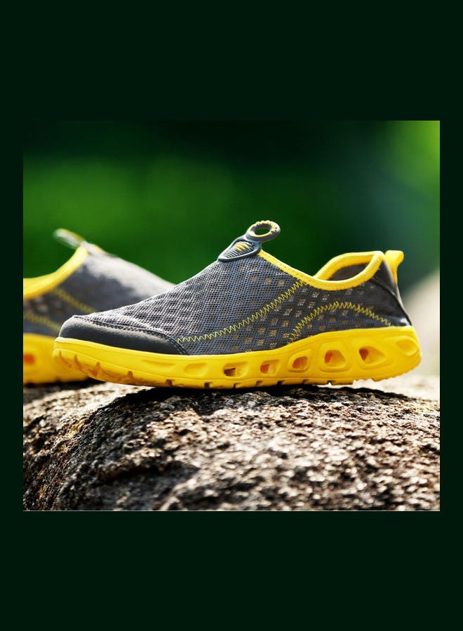 Beauenty Mesh Detail Lightweight Slip-On Shoes Grey/Yellow - Image 3