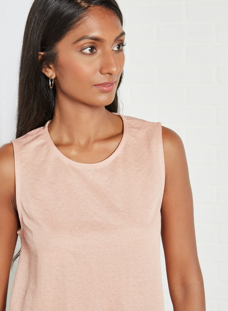 KOTON Plain Crew Neck Cami Rose