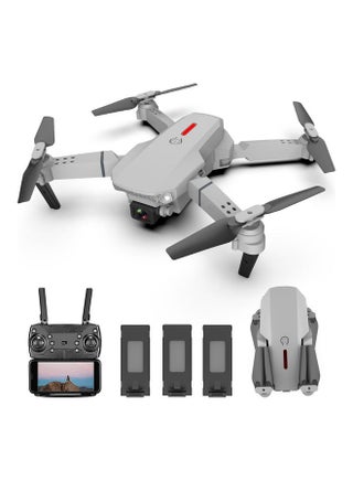 LS-E525 RC Drone with Camera 4K Drone Dual Camera WiFi FPV Drone Headless Mode Altitude Hold Gesture Photo Video Track Flight 3D Filp RC Qudcopter with 3 Batteries Silver - v1606161438/N42574960A_1