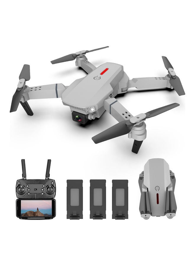 Generic - LS-E525 RC Drone with Camera 4K Drone Dual Camera WiFi FPV Drone Headless Mode Altitude Hold Gesture Photo Video Track Flight 3D Filp RC Qudcopter with 3 Batteries Silver - Image 1