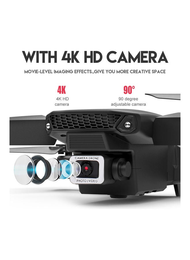 Generic - LS-E525 RC Drone with Camera 4K Drone Dual Camera WiFi FPV Drone Headless Mode Altitude Hold Gesture Photo Video Track Flight 3D Filp RC Qudcopter with 3 Batteries Silver - Image 1