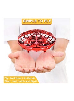 Mini Drone UFO Hand Operated Helicopter Quadrocopter Drone Infrared Induction Aircraft Flying Ball Toys Red 14.5*5.5*14.5cm - v1606161450/N42575126A_5