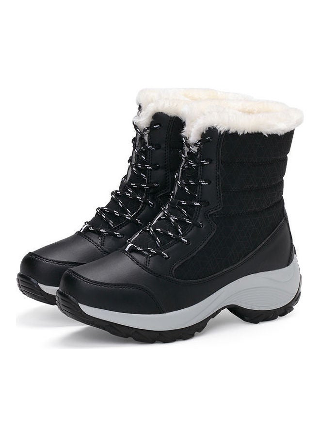 Beauenty Solid High-Top Warm Ankle Boots Black  - Image 2