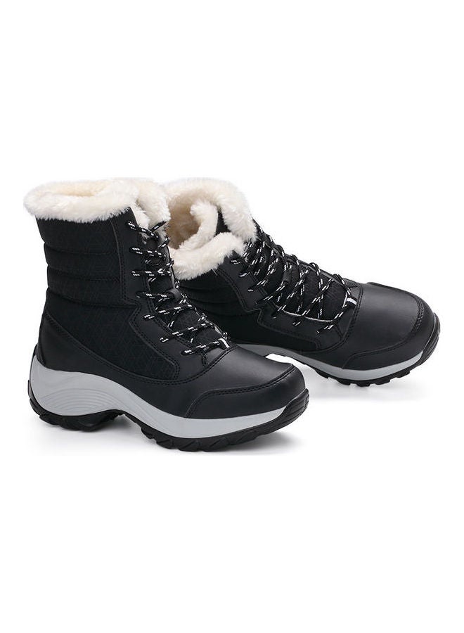 Beauenty Solid High-Top Warm Ankle Boots Black  - Image 3
