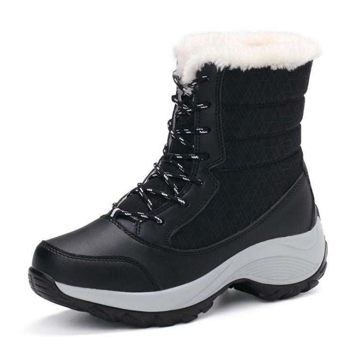 Beauenty Solid High-Top Warm Ankle Boots Black  - Image 5