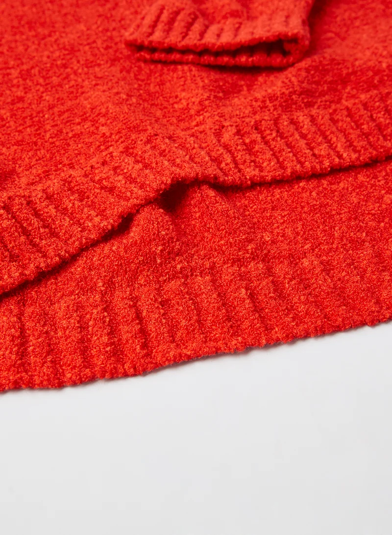 KOTON Happy Sequined Detailed Sweater Red