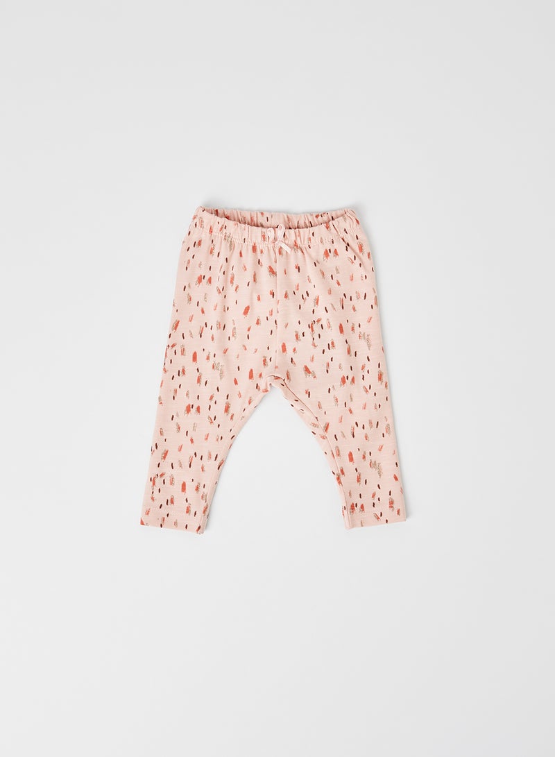 NAME IT All-Over Printed Natasja Leggings Peachskin  - Image 1