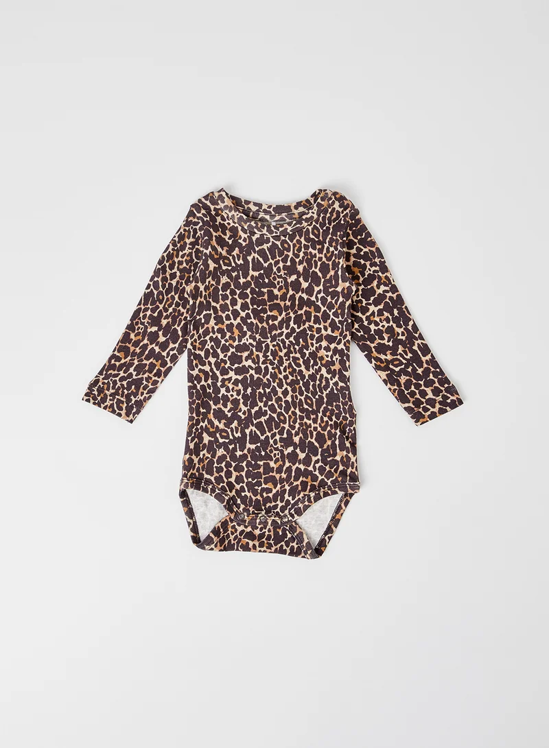 NAME IT Baby Girls Leopard Print Bodysuit Multicolour