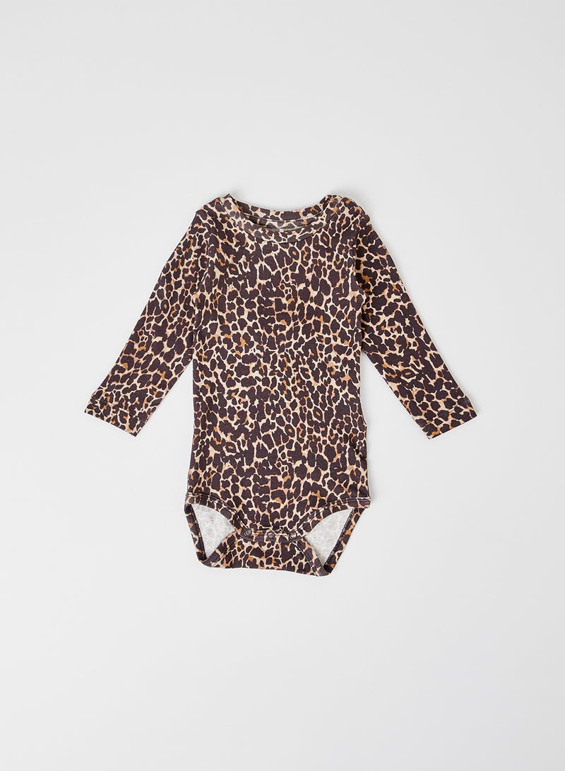 NAME IT - Baby Girls Leopard Print Bodysuit Multicolour - Image 1