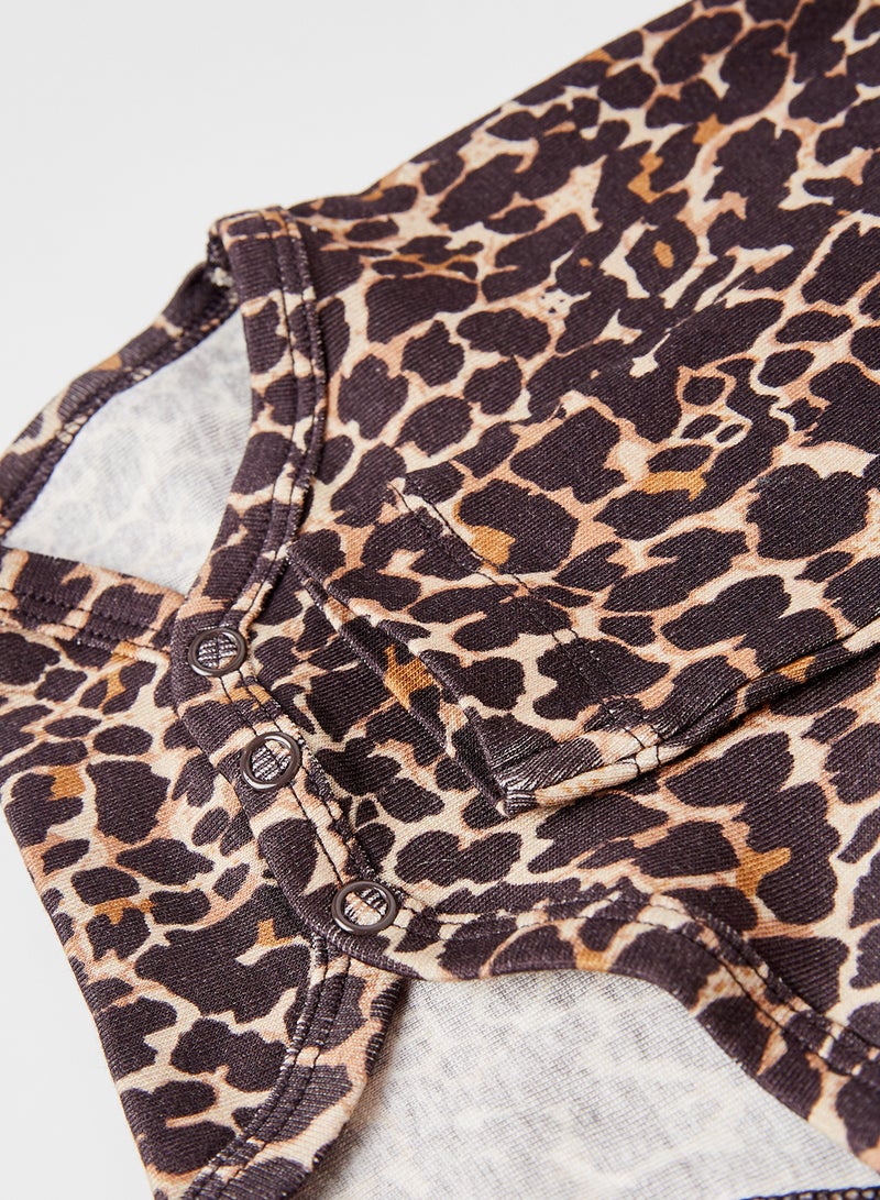 NAME IT - Baby Girls Leopard Print Bodysuit Multicolour - Image 1