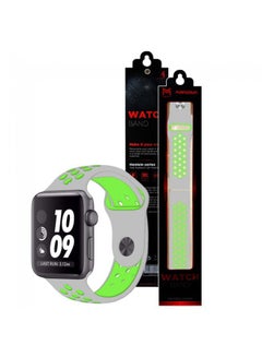 MARGOUN Apple Watch 42mm/44mm/45mm Nike Design Silicone Band Grey/Green  - Image 2