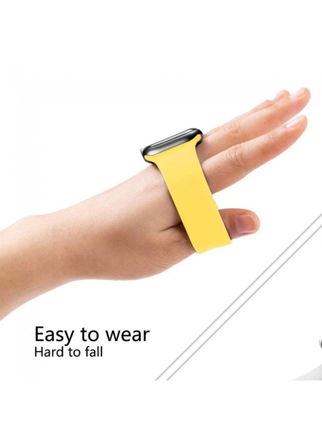 Solo Loop Band For Apple Watch Series 6/SE 44mm Yellow - Image 3