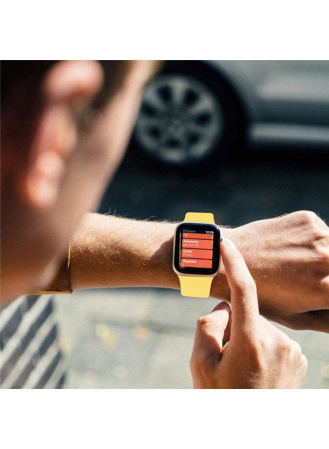 Solo Loop Band For Apple Watch Series 6/SE 44mm Yellow - Image 4