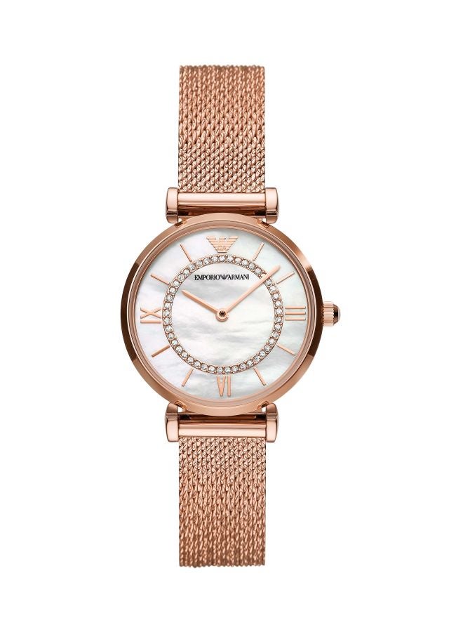 EMPORIO ARMANI - Women's Gianni T-Bar Analog Watch AR11320 - 32 mm - Rose Gold - Image 1