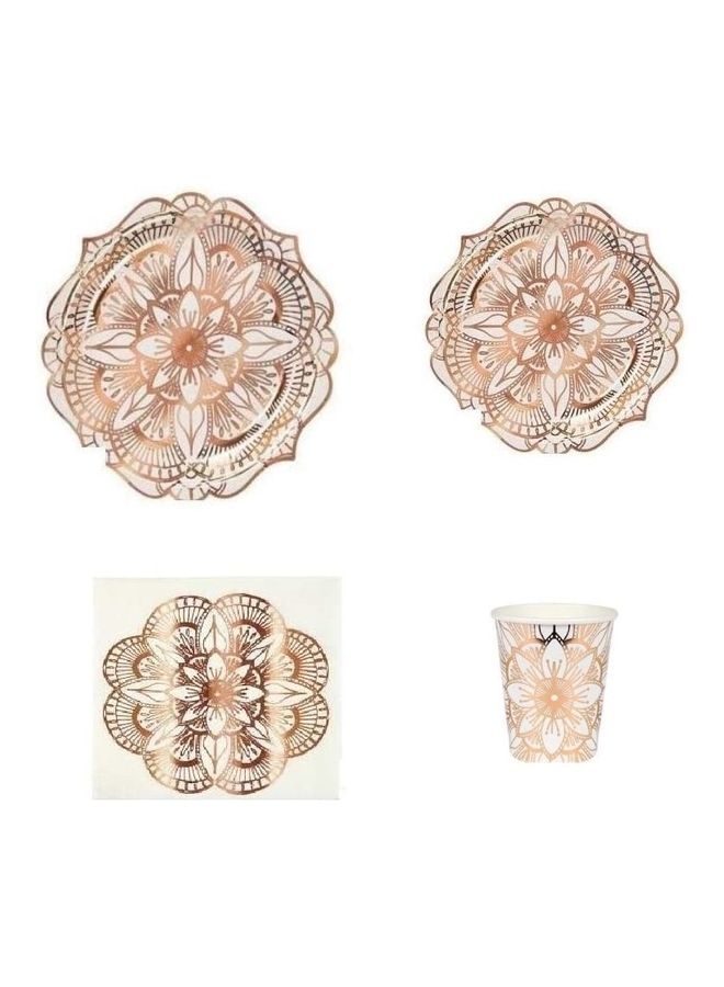 ThePartyPopper Mandala Rose Pattern Party Tableware Set - Image 1