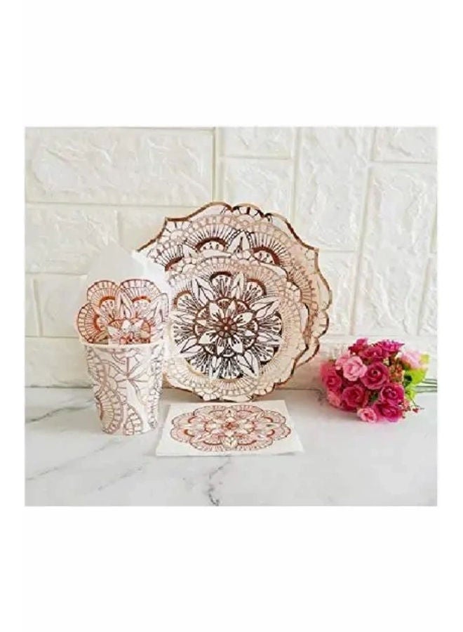 ThePartyPopper Mandala Rose Pattern Party Tableware Set - Image 4