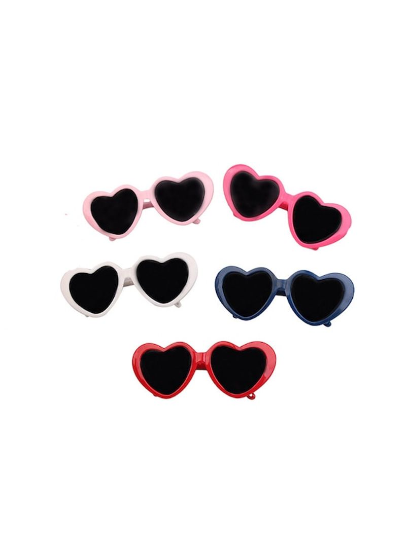مجموعة من 5 نظّارات شمسيّة بإطار على شكل قلب - Image 2