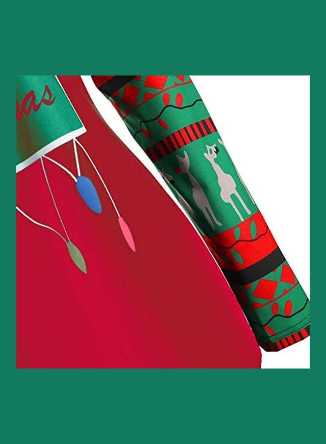 بلوزة بطبعة عبارة "Merry Christmas" أحمر / أخضر / أزرق - Image 3