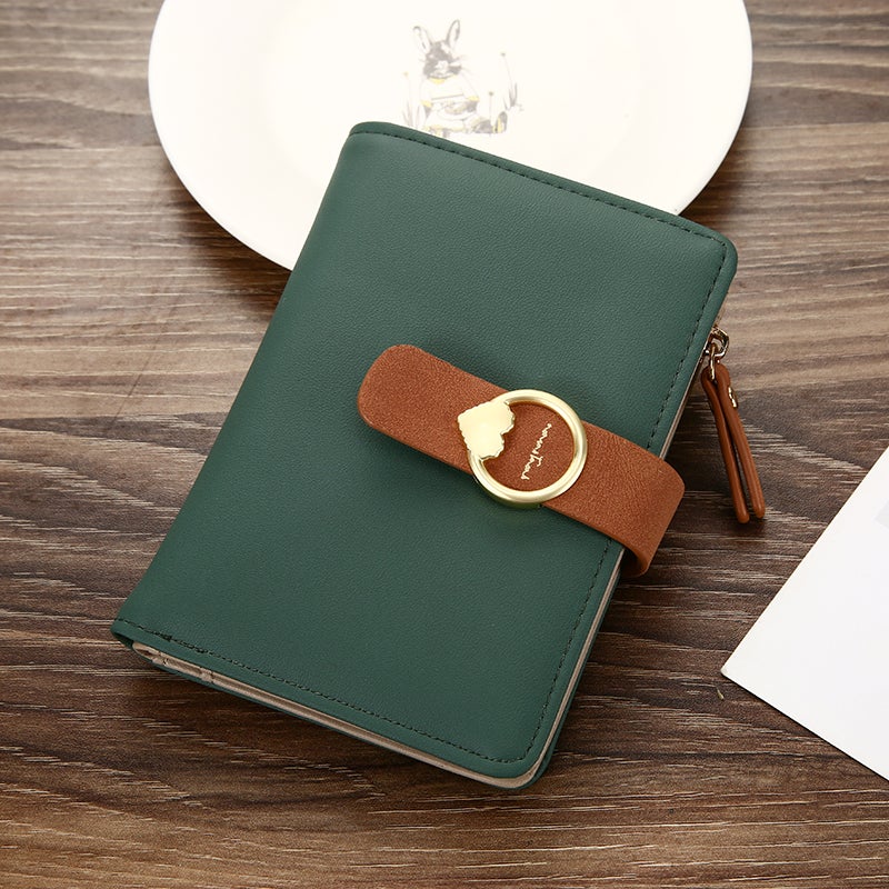 FRIEET Small PU Leather Holder Wallet Green - Image 3