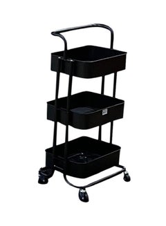 3-Tier Metal Cart Organizer Shelf Black 87x36x43cm - v1606213770/N42484275A_3