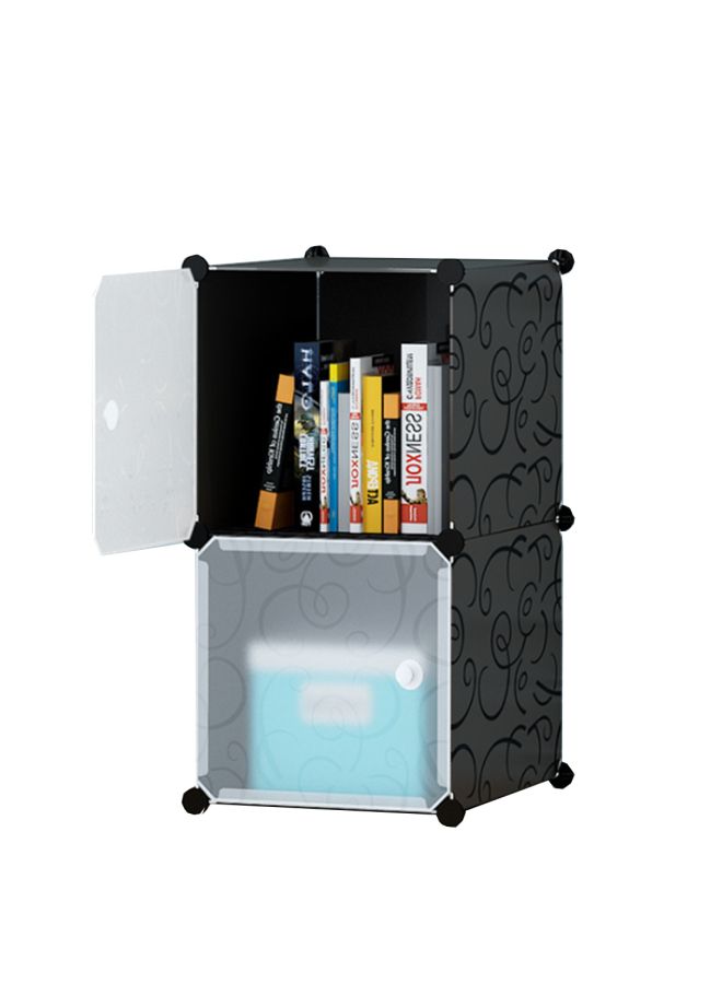 Generic 2-Modular Detachable Storage Cabinet Black/White 39x37x75cm  - Image 1