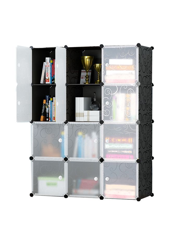 Generic 12-Modular Detachable Storage Cabinet Black/White 111x37x147cm  - Image 1