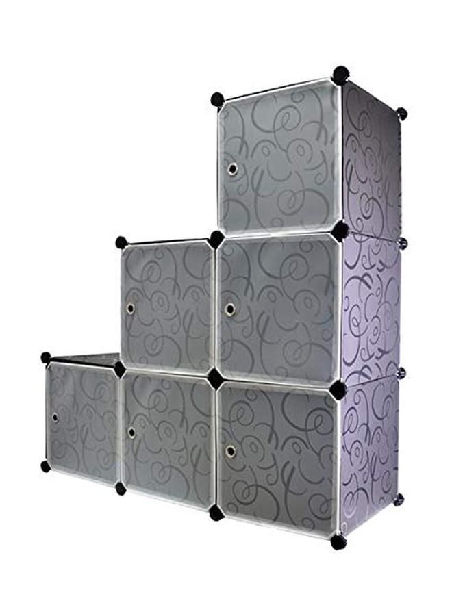 6-Modular Detachable Storage Cabinet Black/White 111x37x111cm  - Image 1