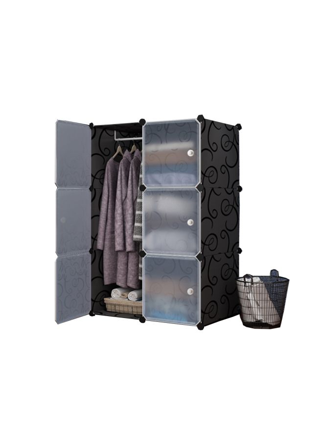 6-Modular Detachable Storage Cabinet Black/White 75x47x111cm - Image 1